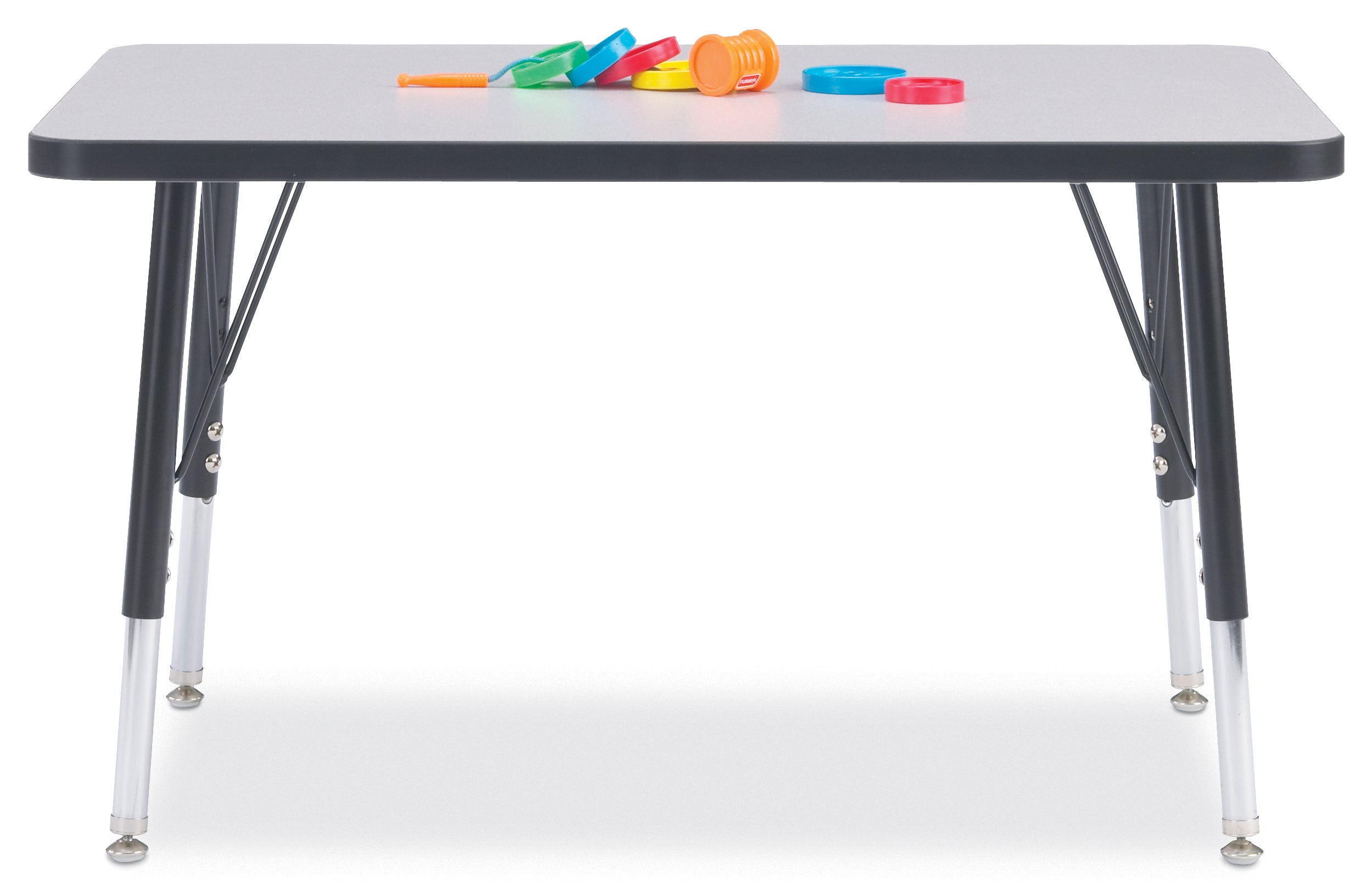 Berries Rectangle Activity Table – 24″ X 36″, E-height – Gray/Black/Black