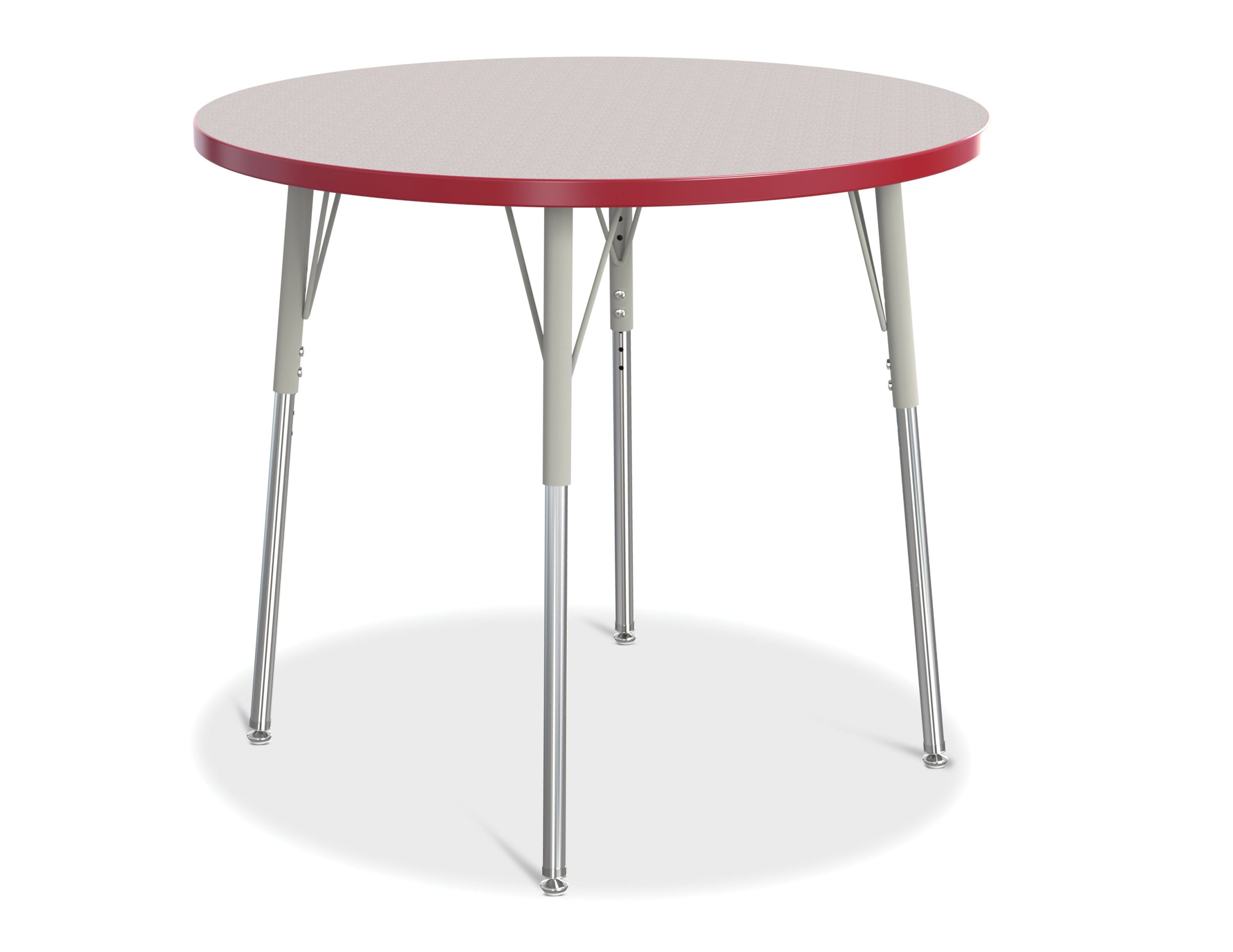 Berries Round Activity Table – 36″ Diameter, A-height – Gray/Red/Gray