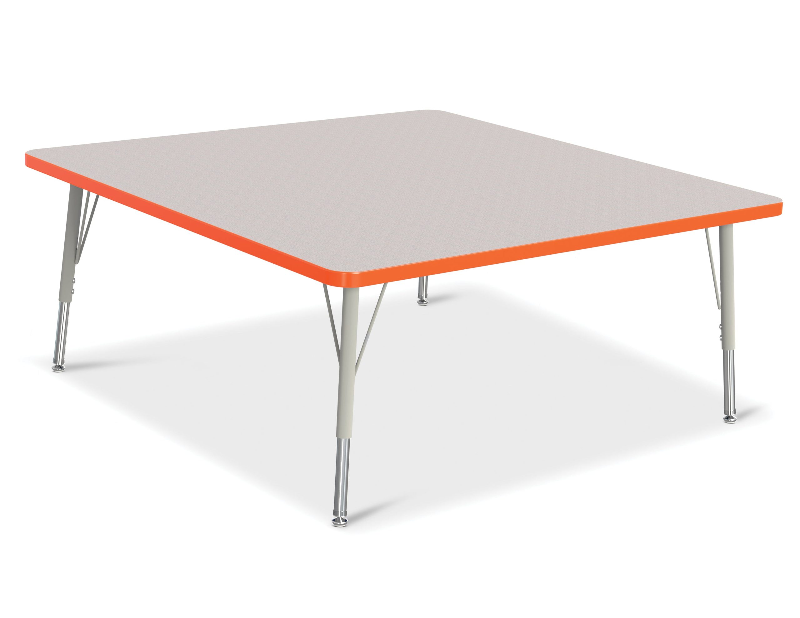 Berries Square Activity Table – 48″ X 48″, E-height – Gray/Orange/Gray