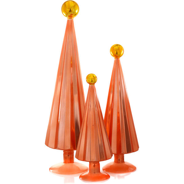 Pleated Tree, Grapefruit Amber Set Of 3