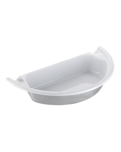 Spring USA 372-62/36/12 – Insert Pan, for sauteuse server, 2 qt., 1/2-round, white stainless steel