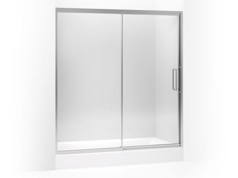 KOHLER K-705826-L Lattis Pivot shower door, 76″ H x 69 – 72″ W, with 3/8″ thick Crystal Clear glass