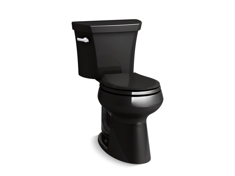 KOHLER Highline K-5481-U-7 Black Black Two-piece round-front toilet, 1.28 gpf