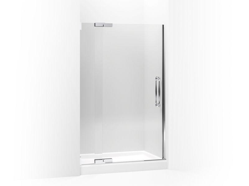 KOHLER K-705728-L Finial Pivot shower door, 72-1/4″ H x 45-1/4 – 47-3/4″ W, with 3/8″ thick Crystal Clear glass