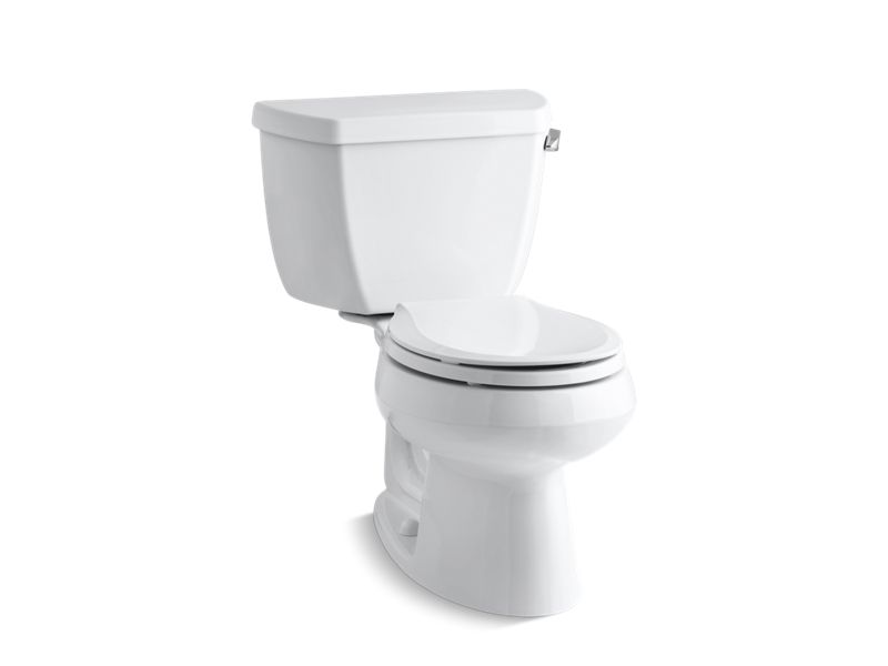 KOHLER 3577-TR Wellworth Classic Two-piece round-front 1.28 gpf toilet with right-hand trip lever and tank cover locks