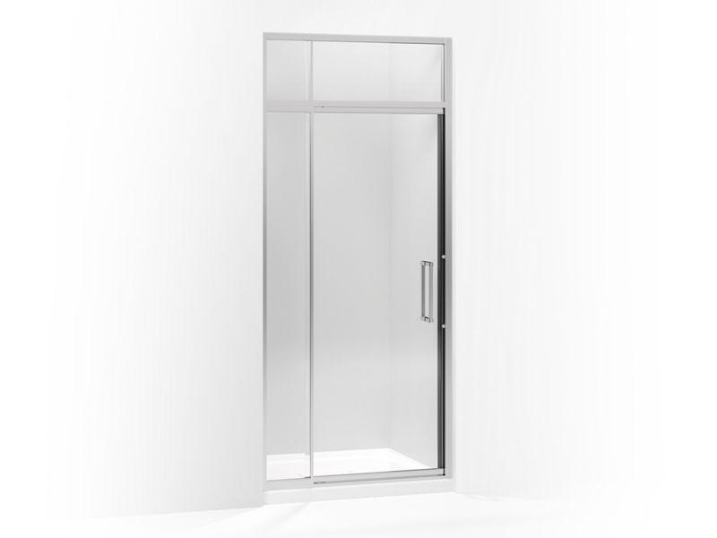 KOHLER K-705815-L Lattis Pivot shower door with sliding steam transom, 89-1/2″ H x 30 – 33″ W, with 3/8″ thick Crystal Clear glass