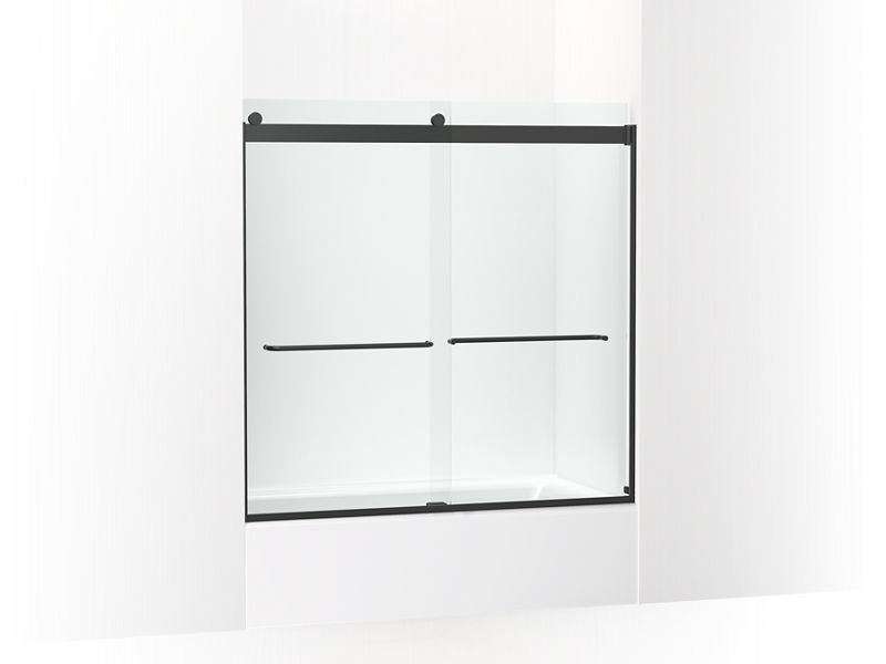 KOHLER K-706005-L-BL Levity Sliding bath door, 59-3/4″ H x 54 – 57″ W, with 1/4″ thick Crystal Clear glass