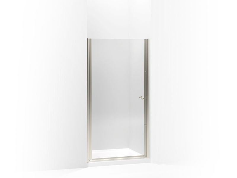 KOHLER K-702414-L-MX Matte Nickel Fluence Pivot shower door, 65-1/2″ H x 37-1/2 – 39″ W, with 1/4″ thick Crystal Clear glass