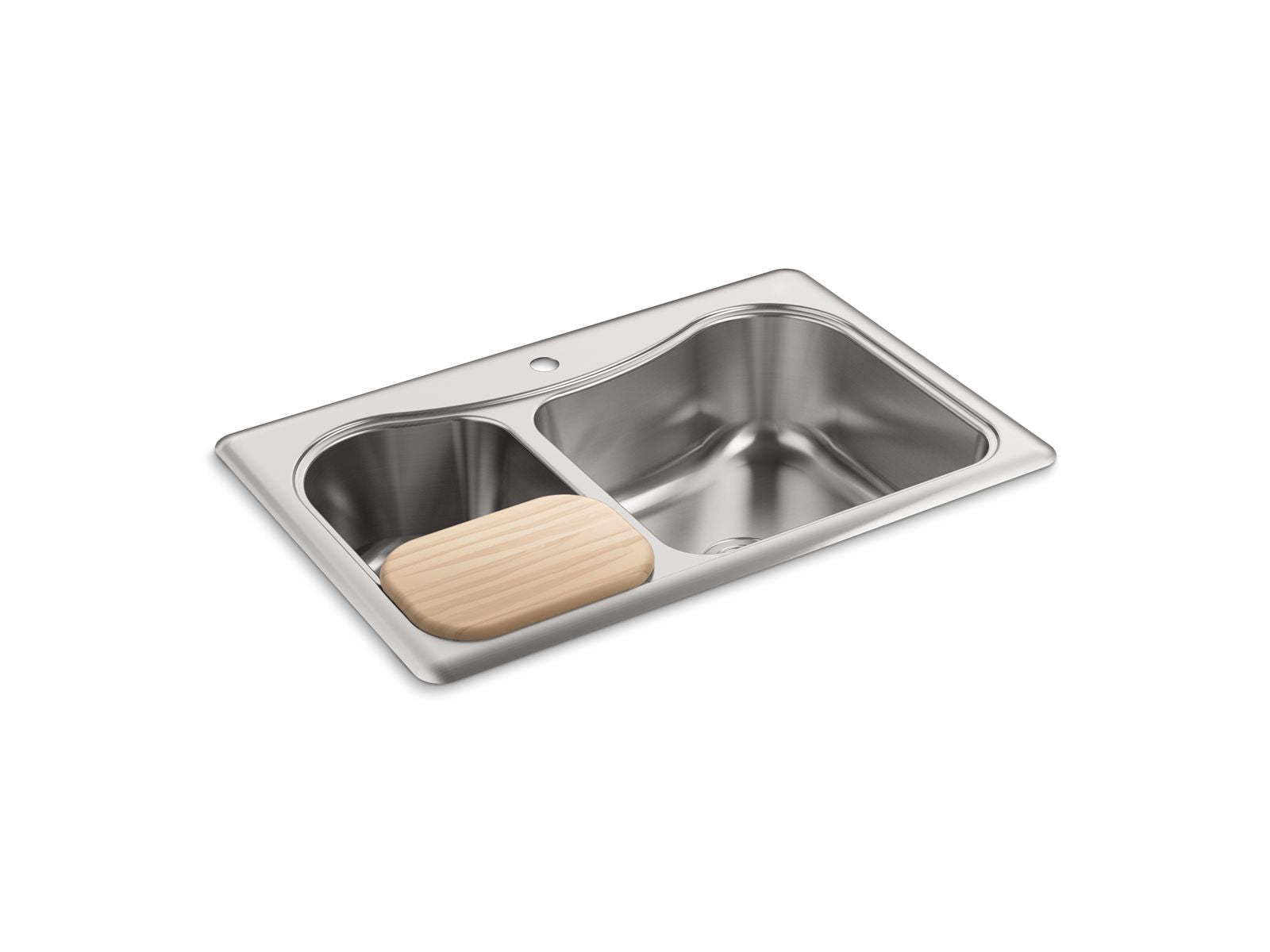 KOHLER K-3361-1 Staccato 33″ top-mount double-bowl kitchen sink