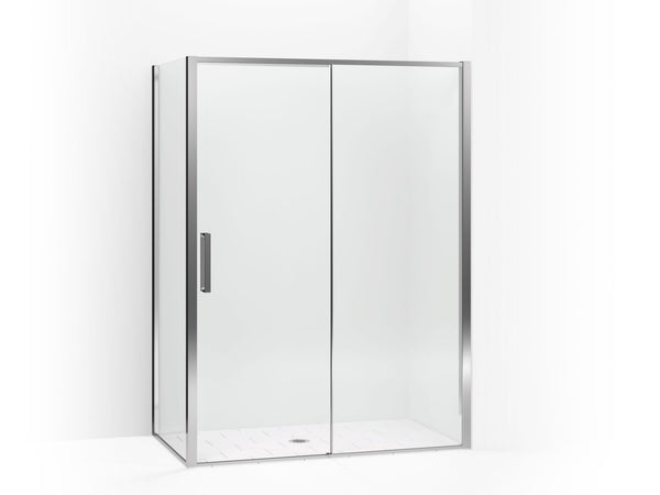 Torsion® Frameless sliding shower door, 77″ H x 57-1/2 – 59-1/16″ W, with 5/16″ thick Crystal Clear glass