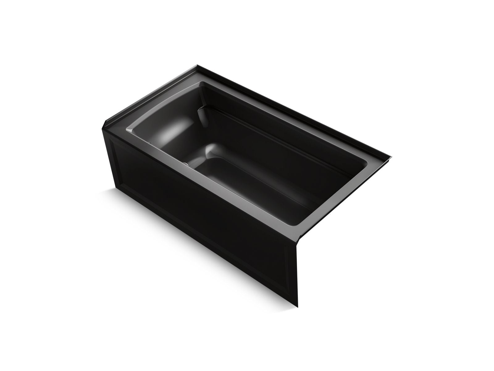 KOHLER K-1123-RA-7 Archer 60″ X 32″ Alcove Bath, Right Drain In Black Black